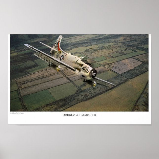 Aviation Art Poster "Douglas A-1 Skyraider" (Frente)