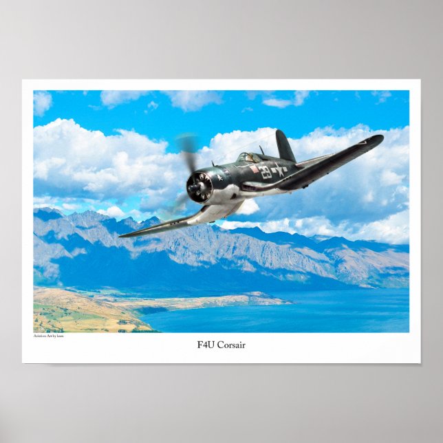 Aviation Art Poster "F4U Corsair" (Frente)