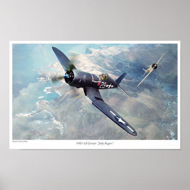 Aviation Art Poster "F4U Corsair " (Frente)