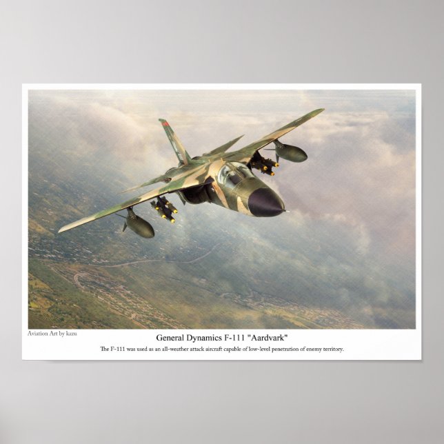 Aviation Art Poster " F-111 Aardvark" (Frente)