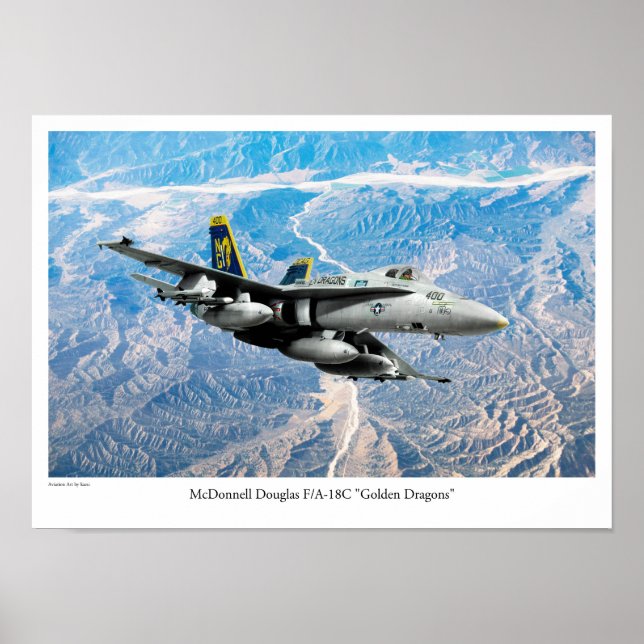 Aviation Art Poster "F/A-18 Hornet" (Frente)