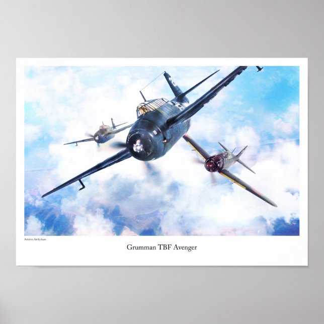 Aviation Art Poster "Grumman TBF Avenger" (Frente)