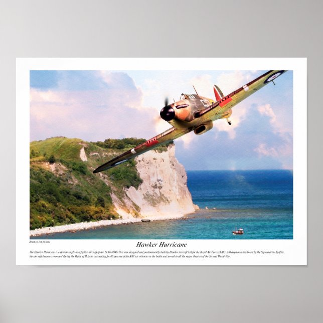 Aviation Art Poster "Hawker Hurricane" (Frente)