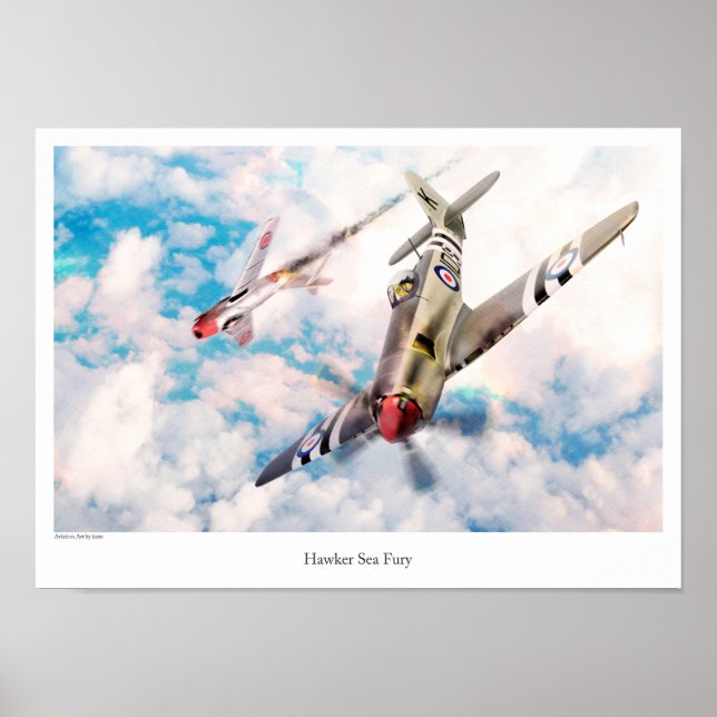 Aviation Art Poster "Hawker Sea Fury" (Frente)