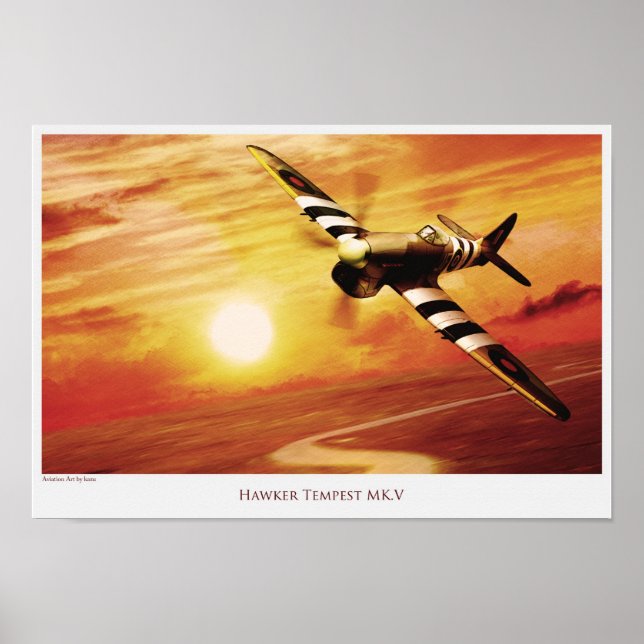 Aviation Art Poster "Hawker Tempest MK.V" (Frente)