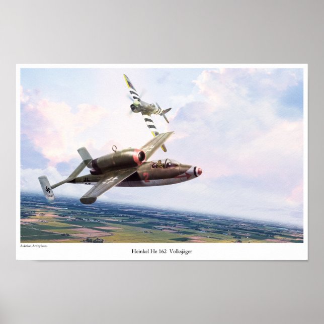 Aviation Art Poster "Heinkel He 162" (Frente)