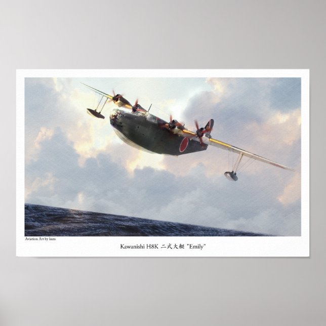 Aviation Art Poster "Kawanishi H8K  Emily" (Frente)