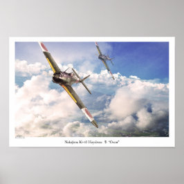 Aviation Art Poster " Ki-43 Hayabusa"Oscar"