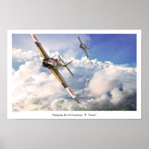 Aviation Art Poster " ‪ Ki-43 Hayabusa"Oscar"