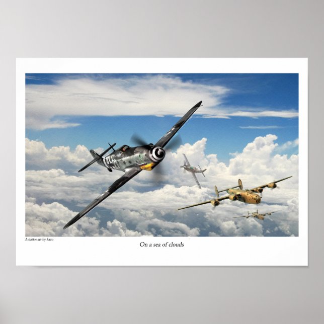 Aviation Art Poster "Messerschmitt Bf 109" (Frente)