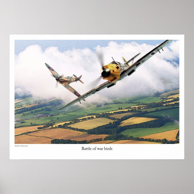 Aviation Art Poster "Messerschmitt Bf 109E" (Frente)