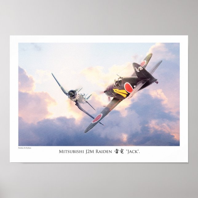 Aviation Art Poster "Mitsubishi J2M Raiden "Jack" (Frente)