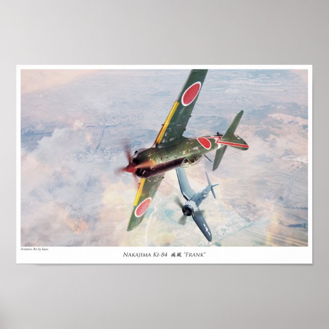 Aviation Art Poster " ‪ Nakajima Ki-84"Frank" (Frente)