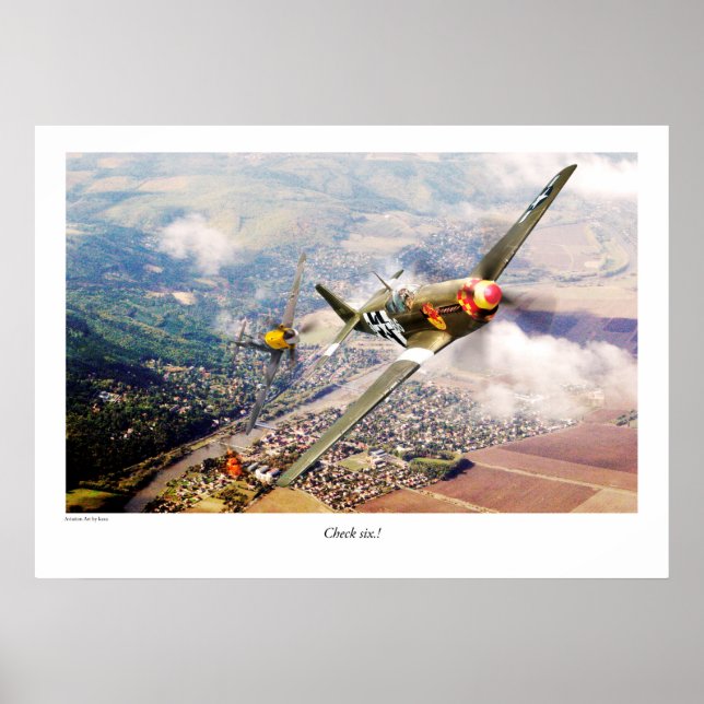 Aviation Art Poster "P51-B Mustang" (Frente)