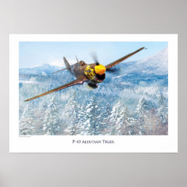 Aviation Art Poster "P-40 Aleutian Tiger"