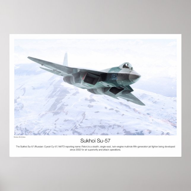 Aviation Art Poster "Su-57" (Frente)