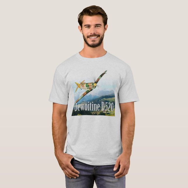 Aviation Art T-shirt “Dewoitine D.520" (Frente Completa)