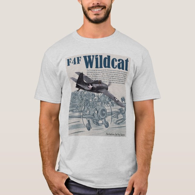 Aviation Art T-shirt “F4F Wildcat" (Frente)