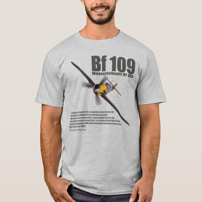 Aviation Art T-shirt "Messerschmitt Bf 109" (Frente)