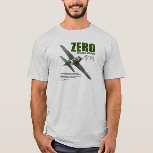 Aviation Art T-shirt "Mitsubishi A6M Zero" (Frente)