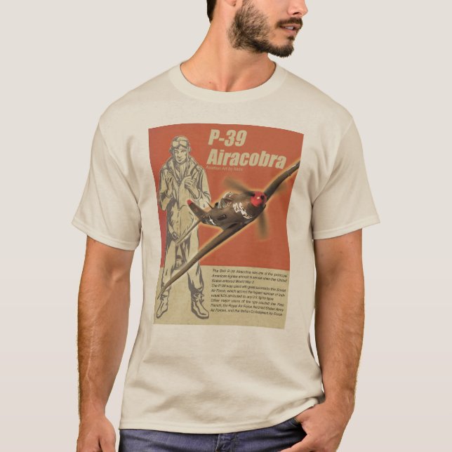 Aviation Art T-shirt "P-39 Airacobra" (Frente)