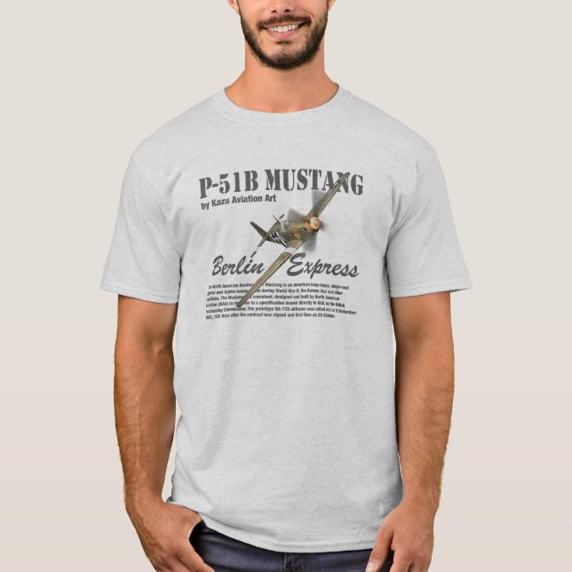 Aviation Art T-shirt “P-51B Mustang" (Frente)