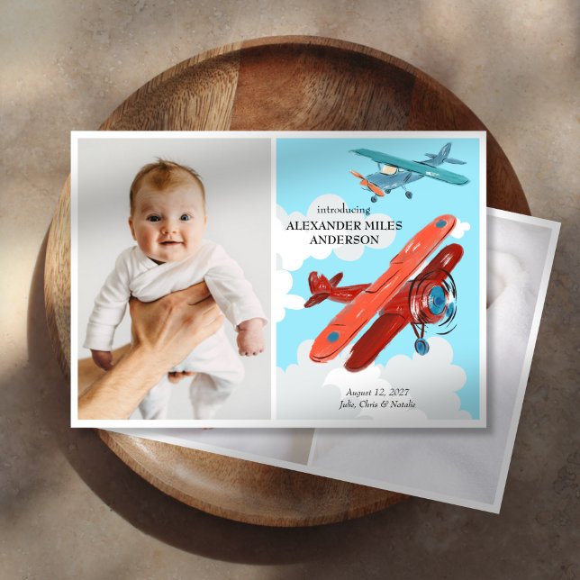Aviões Fotos Novo Anúncio de Bebê (Criador carregado)
