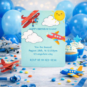 AVIÕES NAVEGADOS DE CONVITE DE ANIVERSÁRIO, DIGITA