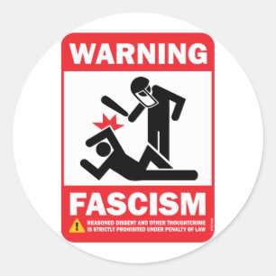 Aviso! Adesivo de facismo