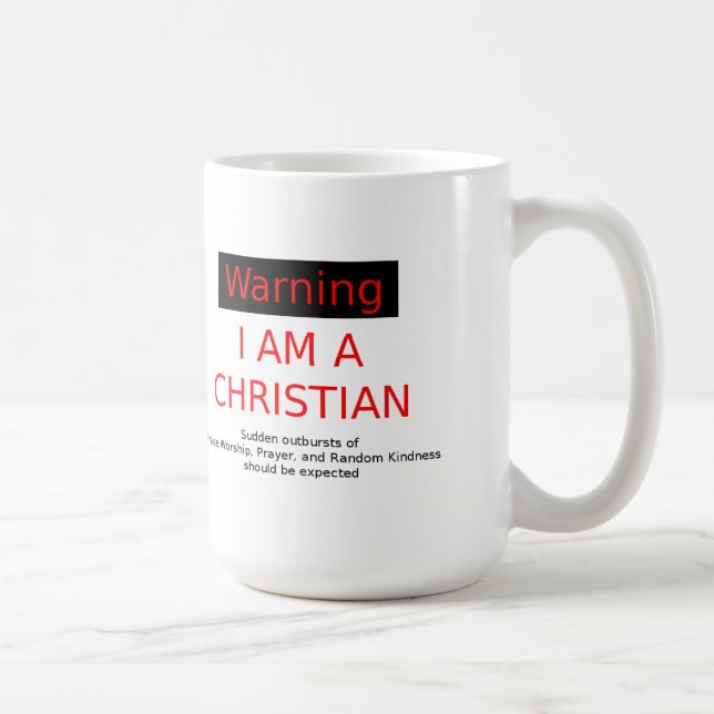 Aviso - caneca de café branco cristã (Direita)