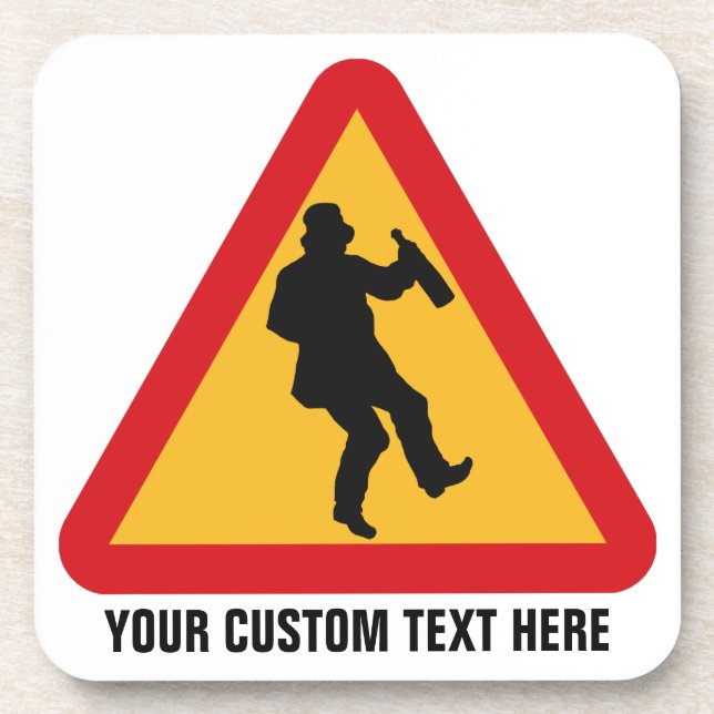 Aviso de bebado porta copos personalizado (Frente)