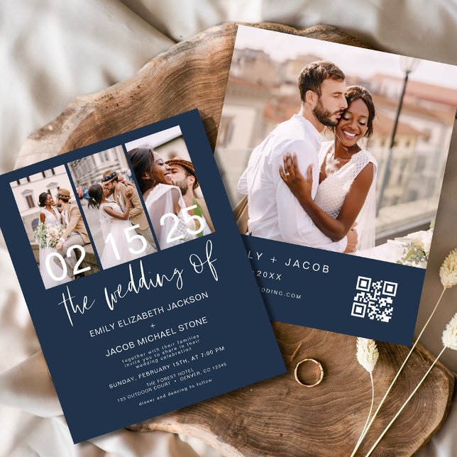 Aviso de Casamento de Código QR de Orçamento (Criador carregado)