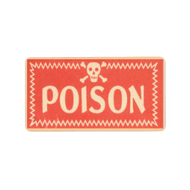Aviso de Etiqueta Vintage Poison Sticker