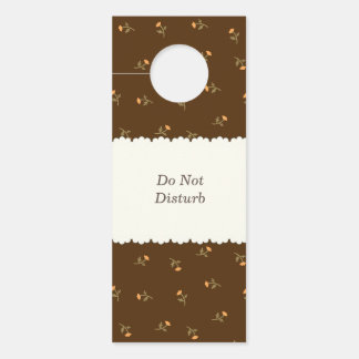 AVISO DE PORTA 文字　カスタマイズ　野ばら　ブラウン　ピンク ドアノブサイン