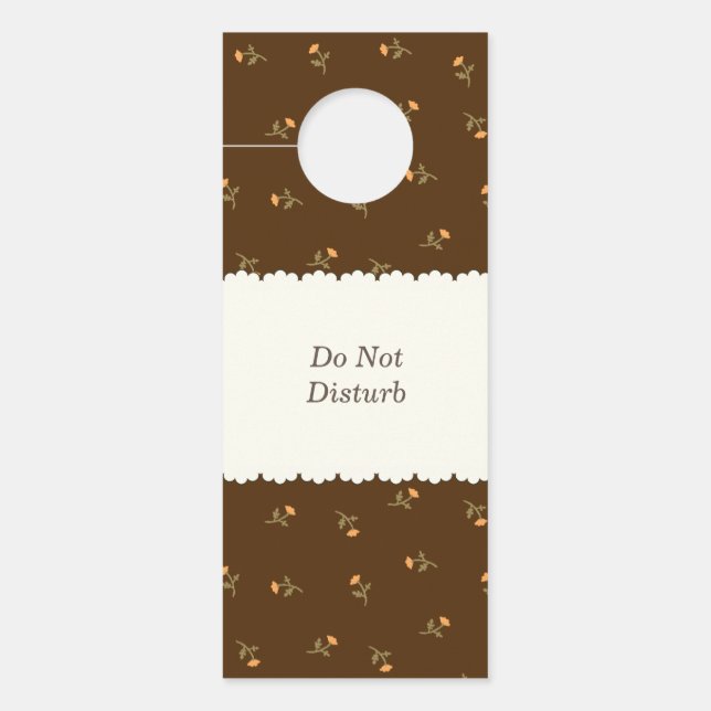 AVISO DE PORTA 文字　カスタマイズ　野ばら　ブラウン　ピンク ドアノブサイン (Frente)