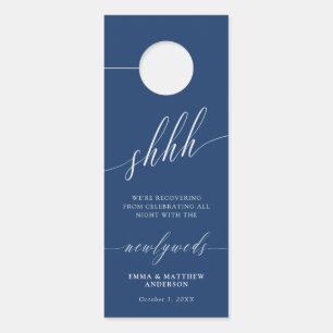 Aviso De Porta A Caligrafia Azul Branco Não Incomoda O Casamento