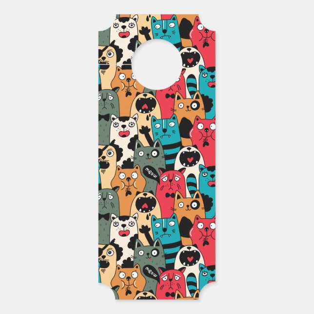 Aviso De Porta A multidão de gatos (Frente)