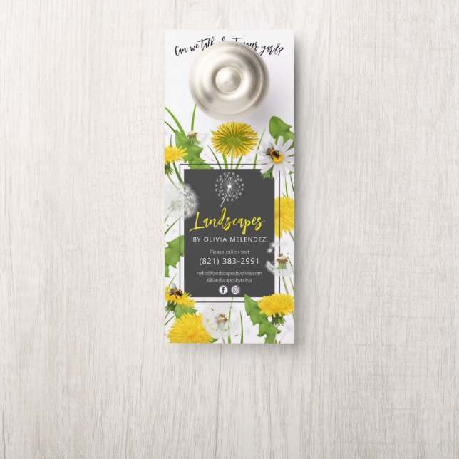 Aviso De Porta Abelhas de Dandelion do Serviço de Proteção ao Sol (Na maçaneta)