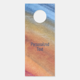 Aviso De Porta Abstrato azul-marrom-marrom-escuro-elegante