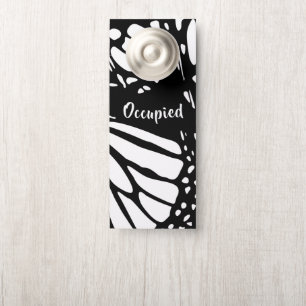 Aviso De Porta Abstrato Monarch Butterfly Wing - Ocupado/Vacante