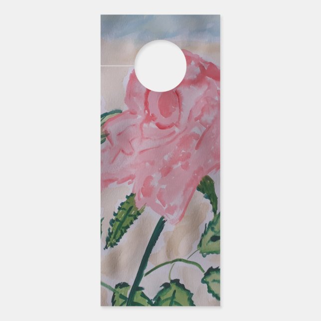 Aviso De Porta Abstrato Summer Rosa Doce (Frente)
