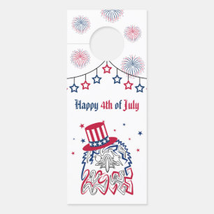 Aviso De Porta Águia Americana do Dia da Independência em 4 de ju