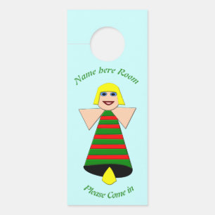 Aviso De Porta Angel Bell de Natal Personalizado