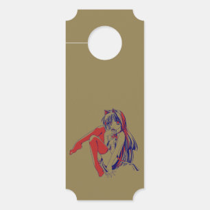 Aviso De Porta Anime Kawaii, Manga Americana Neko Catgirl