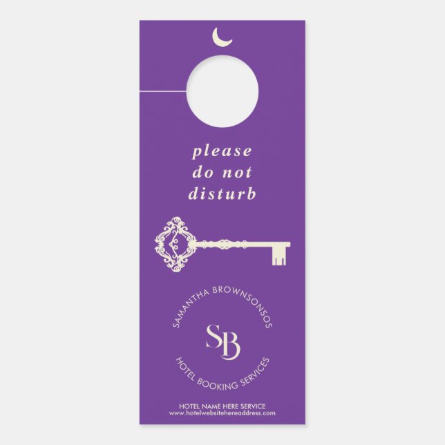 Aviso De Porta Apartamento Alugado Roxo Serviço de Limpeza (Frente)