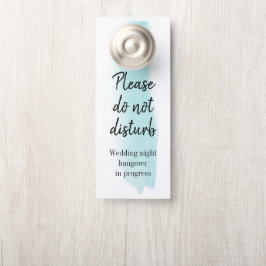 Aviso De Porta Aqua Blue Watercolor Traço Pincel Não Incomodar