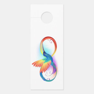 Aviso De Porta Arco-íris Hummingbird com símbolo Infinito