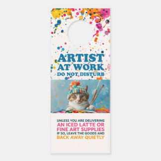 Aviso De Porta Artista trabalhando. NÃO PERTURBE (dupla face)