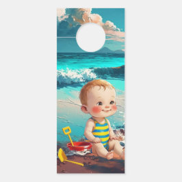 Aviso De Porta Baby Boy na Praia