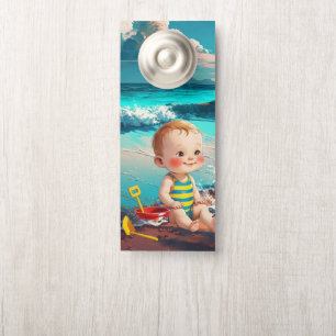 Aviso De Porta Baby Boy na Praia